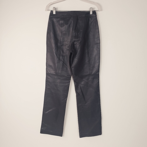 Hugo Buscati Soft Supple Leather Black Pants 6 - Picture 10 of 16